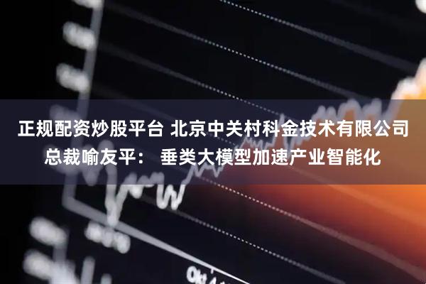 正规配资炒股平台 北京中关村科金技术有限公司总裁喻友平： 垂类大模型加速产业智能化